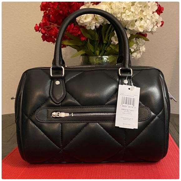 ❤️SOLD❤️NWT Coach Black Rowan Satchel with Puffy Diamond Quilting - Picture 3 of 12